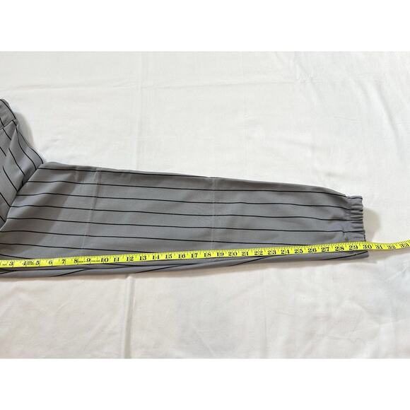 Champro‎ Men's Pinstripe Baseball Pants Elastic Cuff Medium Gray W/ Black Stripe - Picture 7 of 8